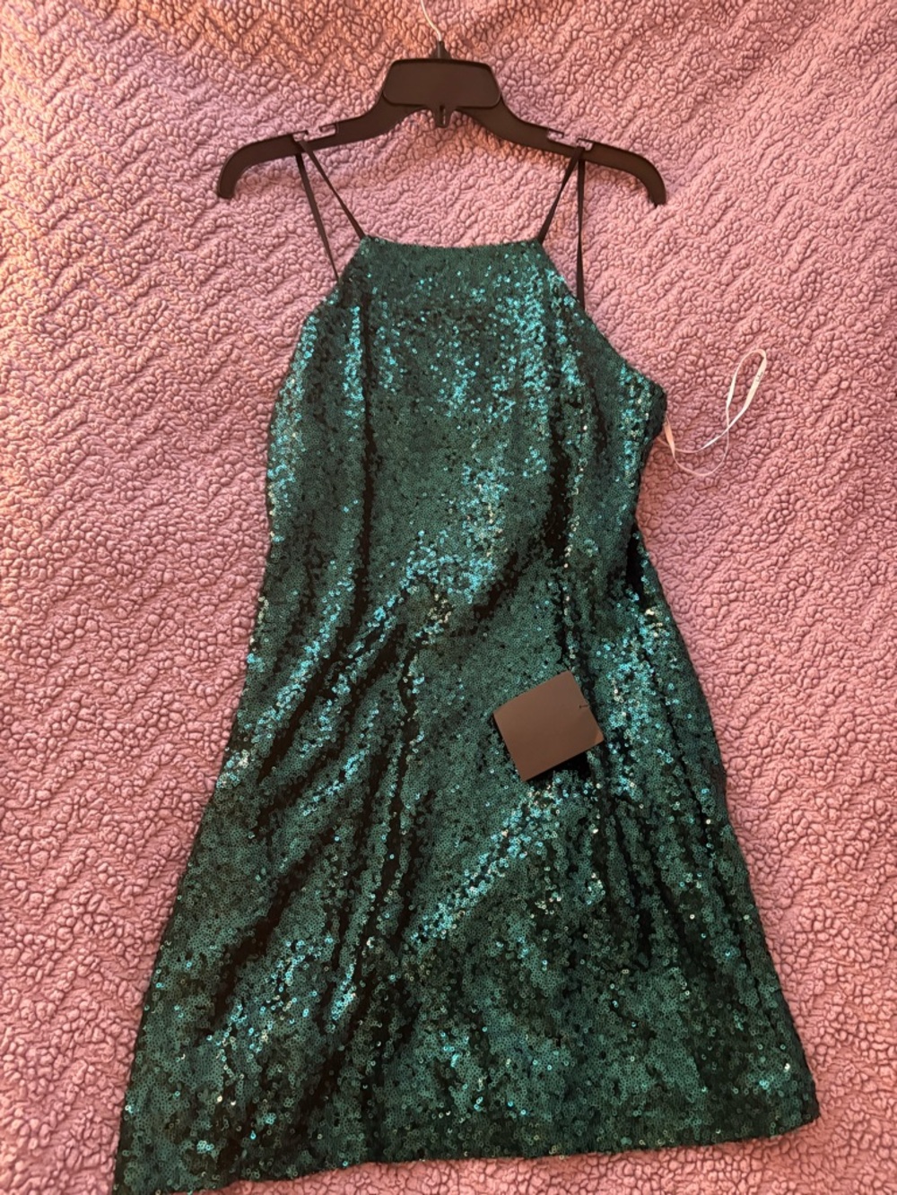 New with Tags Lulu's Emerald Green Sequin Midi Slip Dress